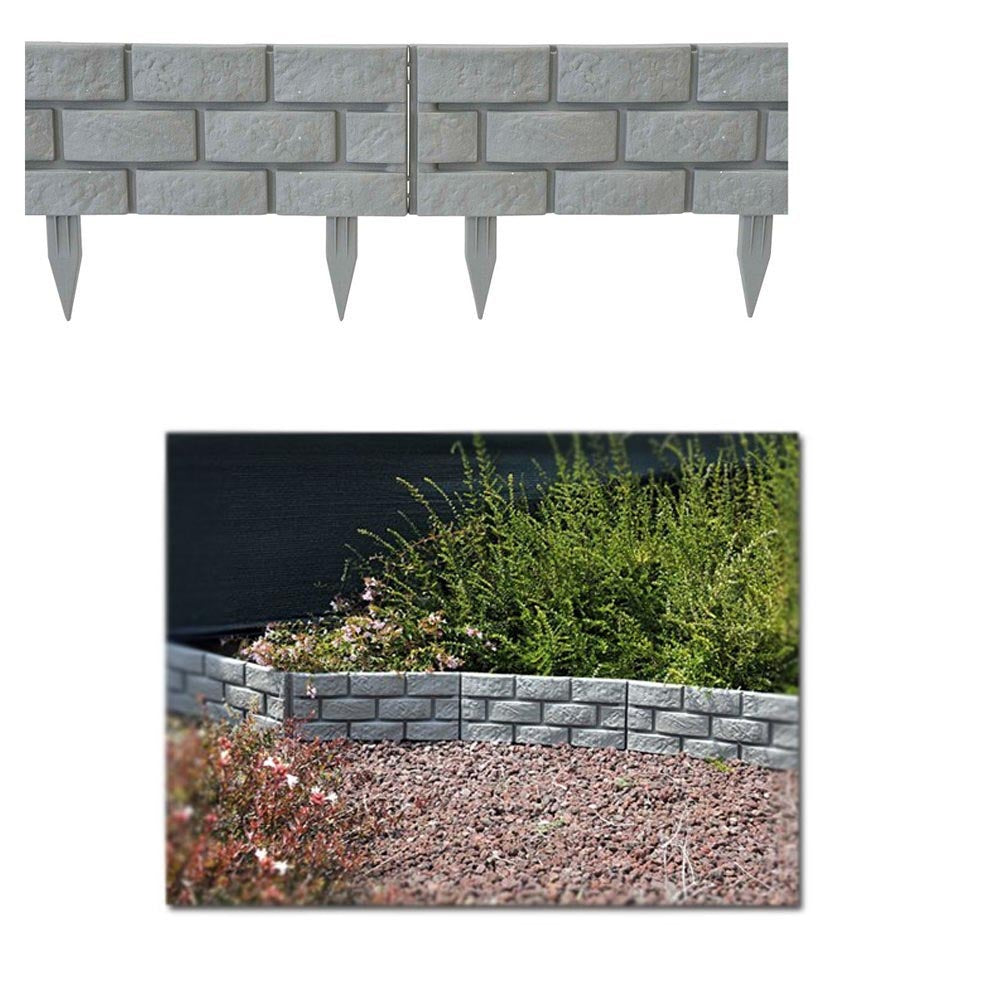 Multipack 16 pz bordo ornamentale per giardino mattone grigio