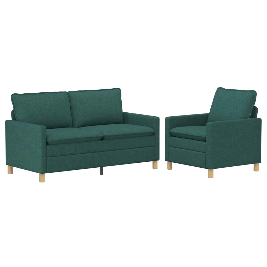 Set di divani 2 pz Verde Scuro Tessuto 3417063