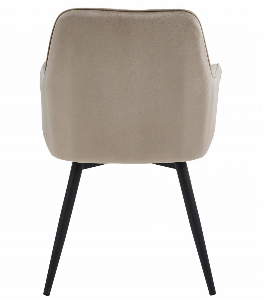 VALORA NANA360 Sedia girevole in velluto beige scuro per soggiorno, cucina, sala da pranzo