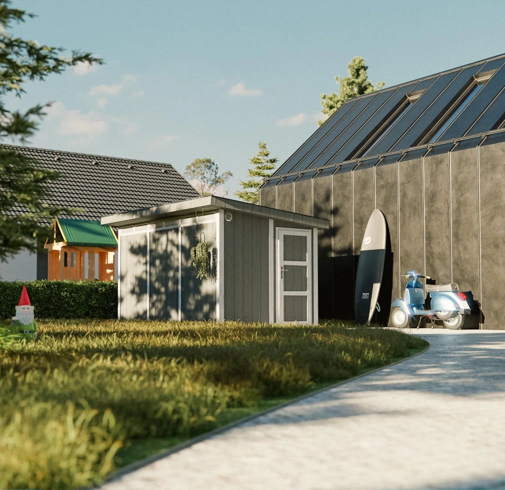 Casetta da Giardino di QUALIT? PREMIUM 8,7m?²-L412xW279cm - TIMBELA M904-TUNDRA GREY