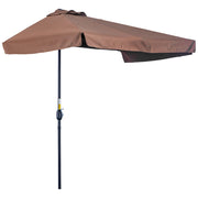 Parasole da balcone 5 aste metallo ¨C zephmum ¨C marrone 230x130x249 cm