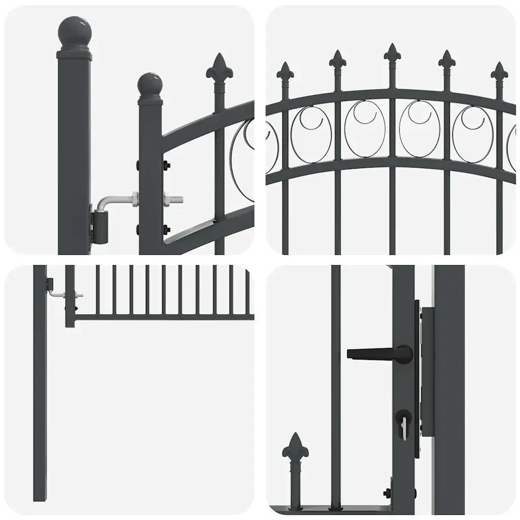 Cancello della recinzione con punte EMMEN 150 x 100 cm CFW6967473