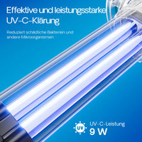 CUP-359 Pompa fontana con UVC 9W, 2000 l/h 45W, 4 giochi d'acqua, Pompa filtro laghetto
