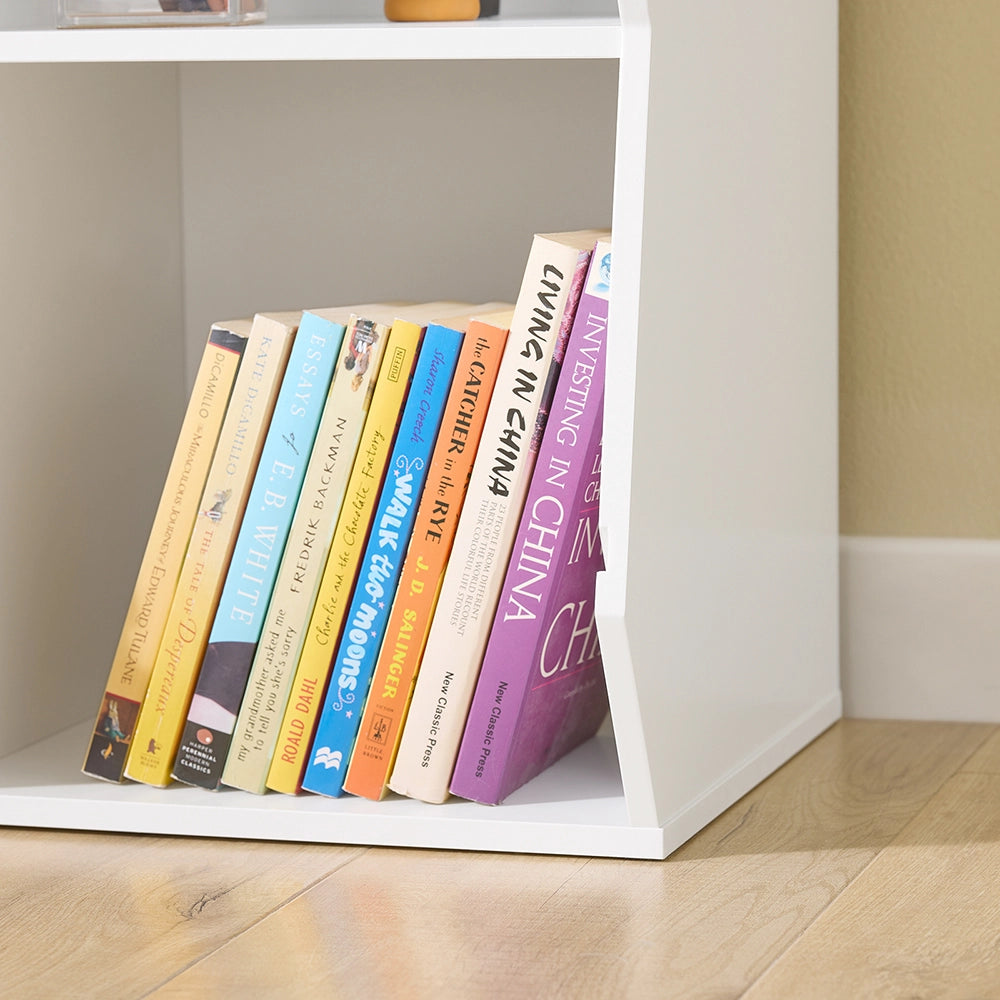SoBuy Libreria Montessoriana per Bambini Scaffale Portagiochi con 9 Scomparti Aperti Libreria da Terra per Cameretta 95x34x105 cm Bianco KMB120-W