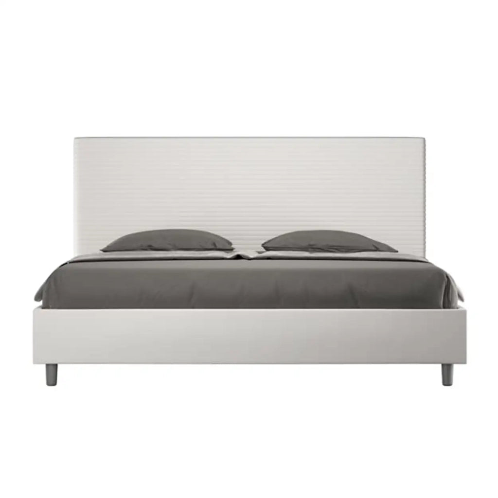 Letto senza rete imbottito 180x200 similpelle bianco Focus