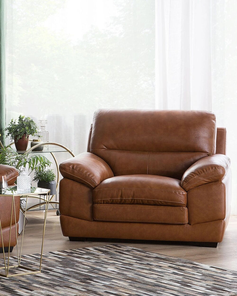 Poltrona in pelle marrone 85L x 115W x 89H cm Extra Seat Space Retro