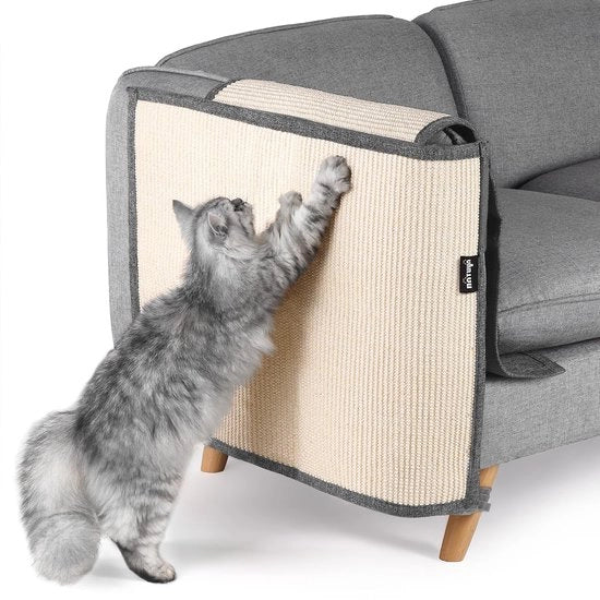 Protezione per gatti per divano - Protezione per gatti per divano - Cuscino di protezione per gatti - Cuscino antiscivolo per divano (grigio scuro - schiuma di sisal, lato destro)