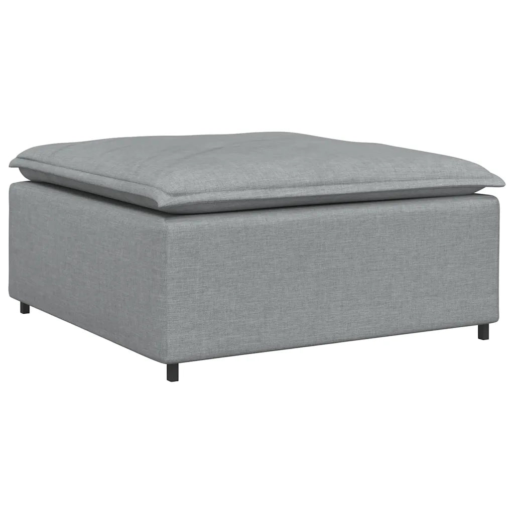 Divano Modulare con Poggiapiedi e Cuscini Tessuto Grigio Chiaro 3321207