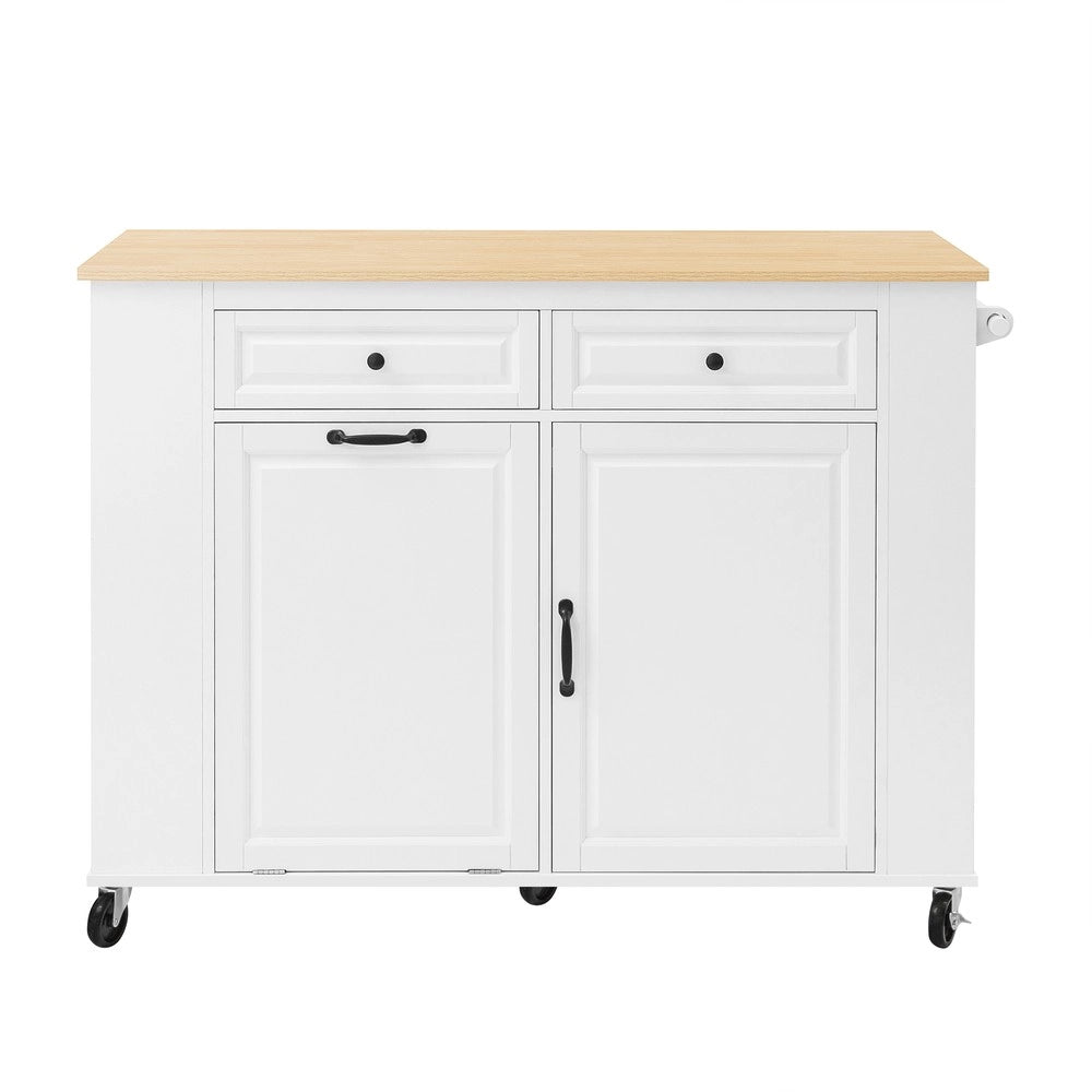 Tavolo da Pranzo Allungabile con Isola Cucina e Ruote ¨C Xylo ¨C Bianco
