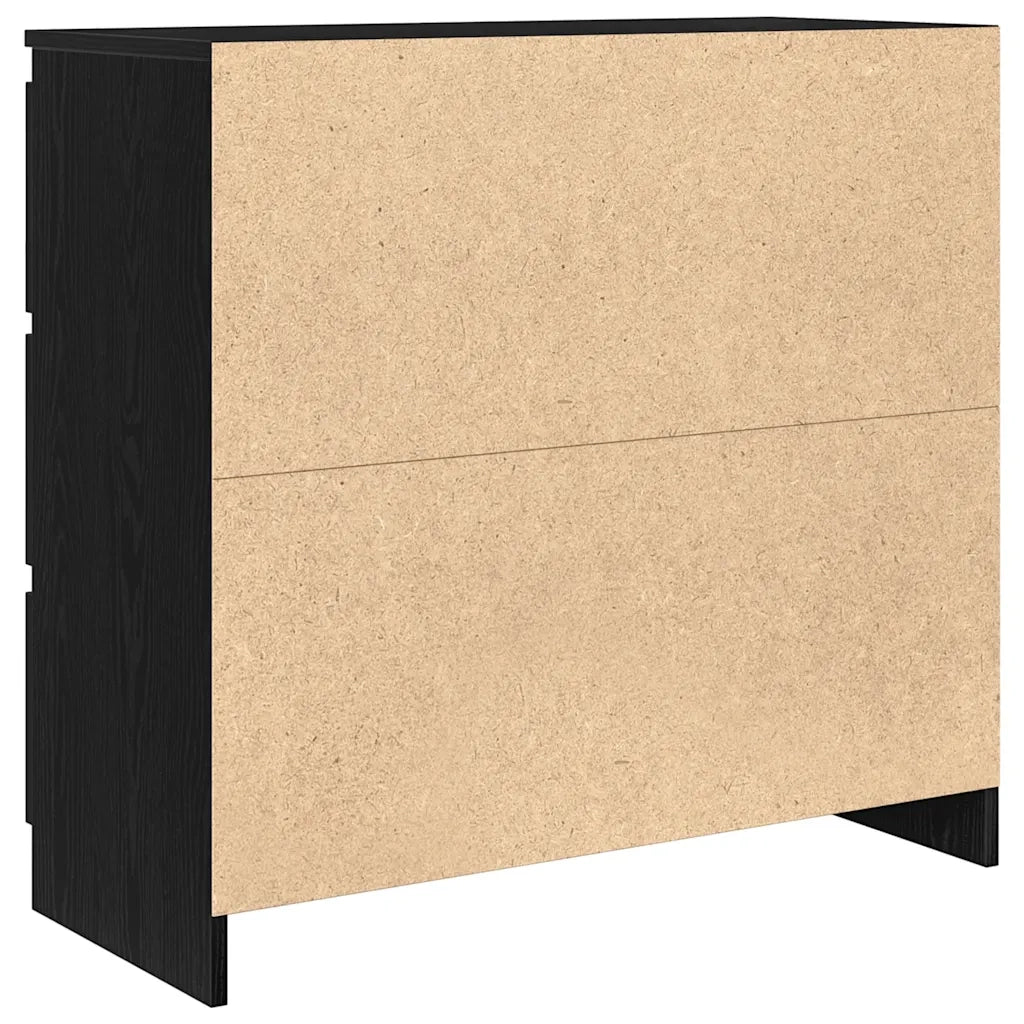 Credenza Rovere Nero 80x35x76 cm in Legno Multistrato 861734