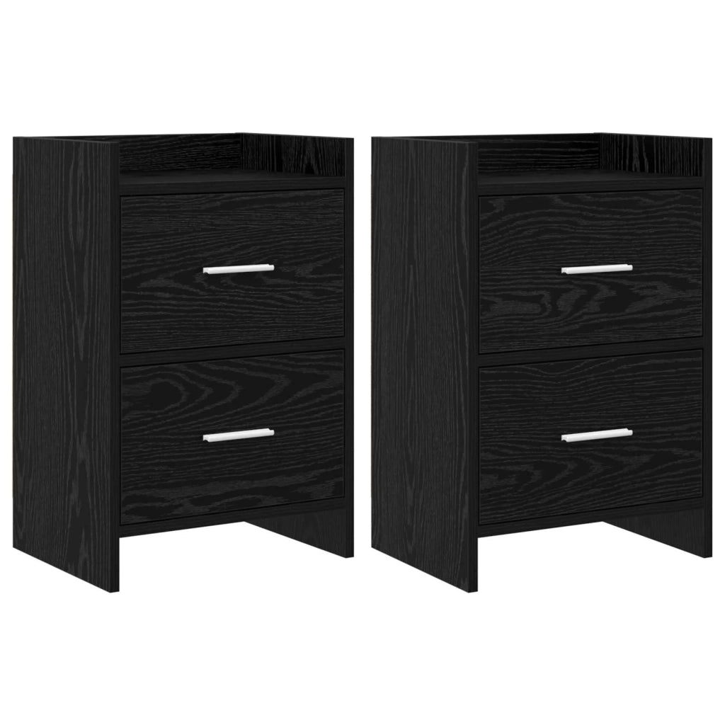 Comodini 2 pcs Rovere Nero 40 x 30 x 60 cm Legno ingegnerizzato 8010966