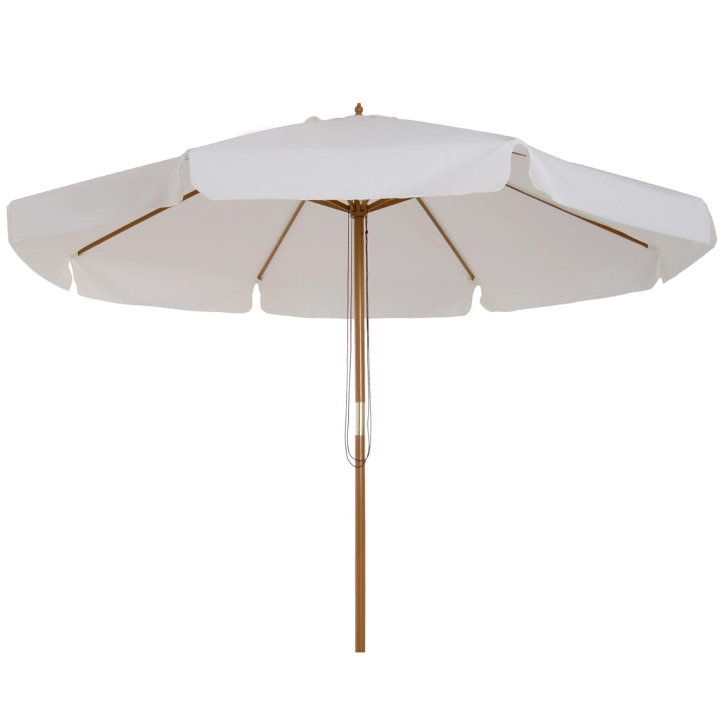 Ombrellone da giardino rotondo grande in bamb¨´ ¨C zephmum ¨C crema ? 3 m