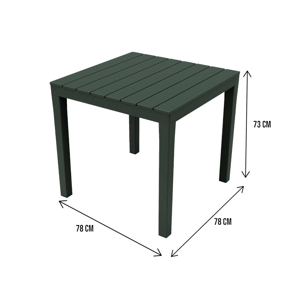 Vo, Tavolo da Esterno 4 Posti Made in Italy, 78x78x72h cm Nero Antracite