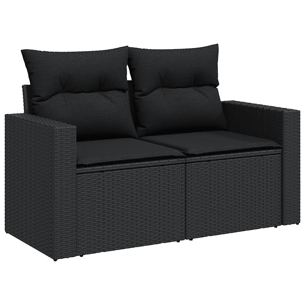 Set Divani da Giardino con Cuscini 7pz Nero Polyrattan 3326326