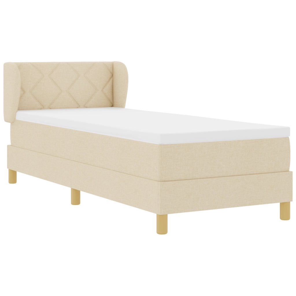 Letto Box Spring con Materasso in Panna - 80x200 cm