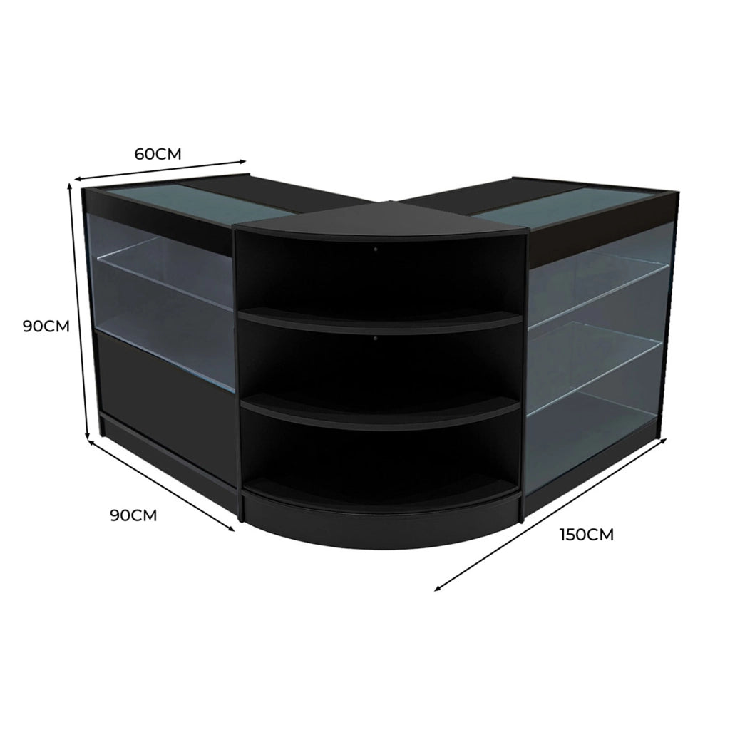 Set Banconi Nero Calliope LED K900 C900 LM60 Vetrina con Ante Scorrevoli
