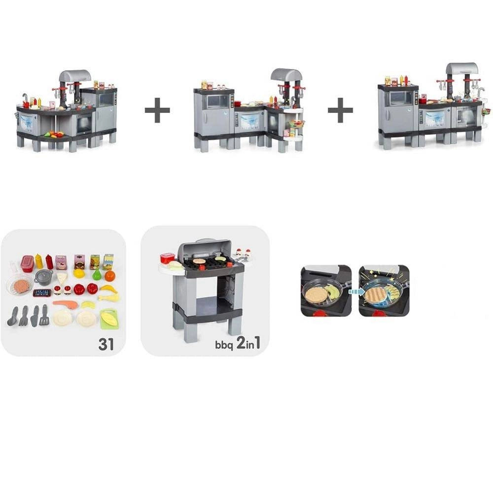 Trade Shop - Cucina Giocattolo Per Bambini Cooking Xl Modulabile Con Cibi Che Cambiano Colore -