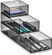 Organizzatore di trucco a scomparsa e scorrimento per tavolo da trucco - Grigio RPET - Senza metallo - iDesign