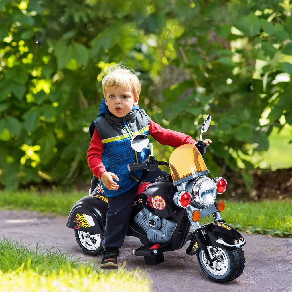 EasyComfort Mini Moto Elettrica per Bambini da 37-72 Mesi 3 Ruote Batteria 6V PP Ferro, Velocità 2.5KM/h, 92×53×67cm
