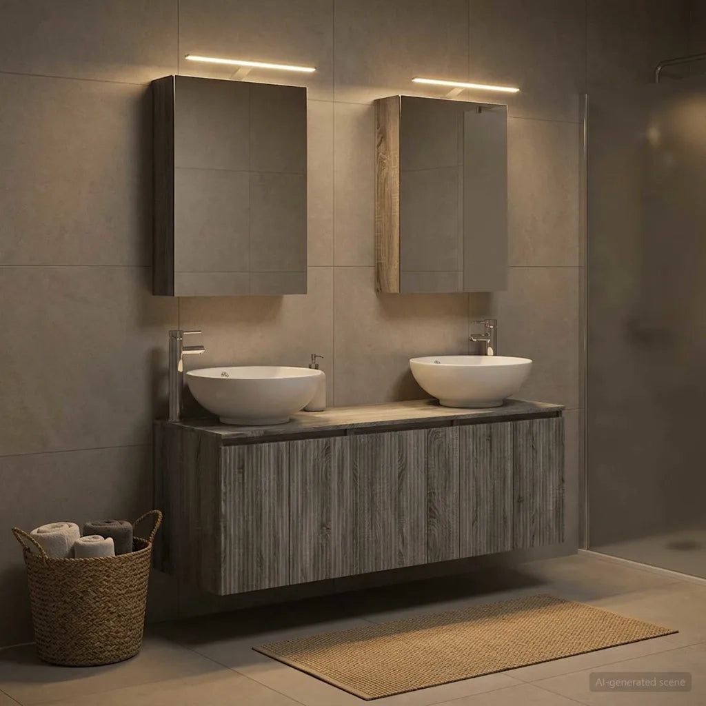 Set di Armadi da Bagno 5 pcs Sonoma grigio Legno ingegnerizzato 3406476