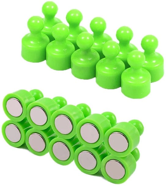 20 pezzi di magneti per frigorifero, punte magnetiche, piccoli magneti per frigorifero, forti magneti neodymium, lavagna bianca, carta, magneti, ideali per casa, cucina, ufficio, scuola, aula, verde chiaro