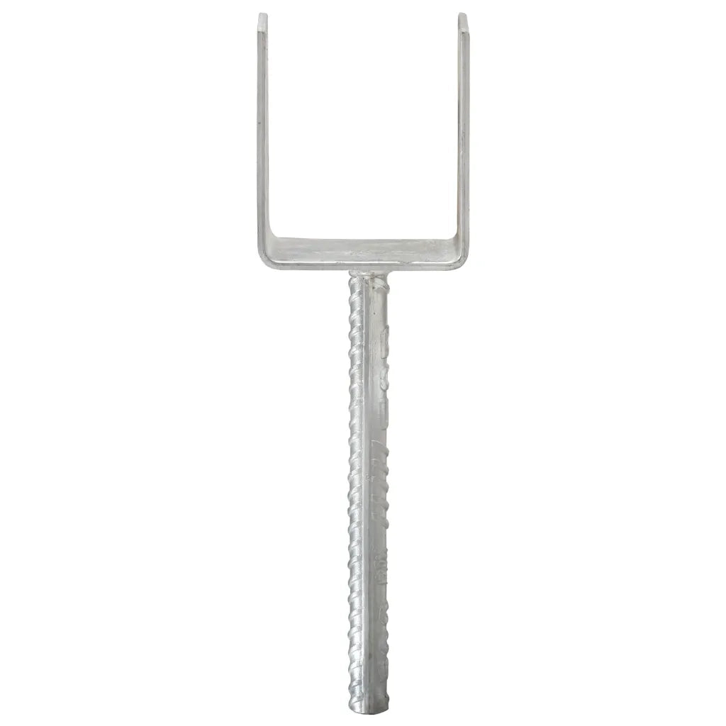 Picchetti per Recinzione 6 pz Argento 9x6x30 cm Acciaio Zincato 145316