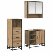 Set di mobili per il bagno 3 pz Rovere artigianale 3402370