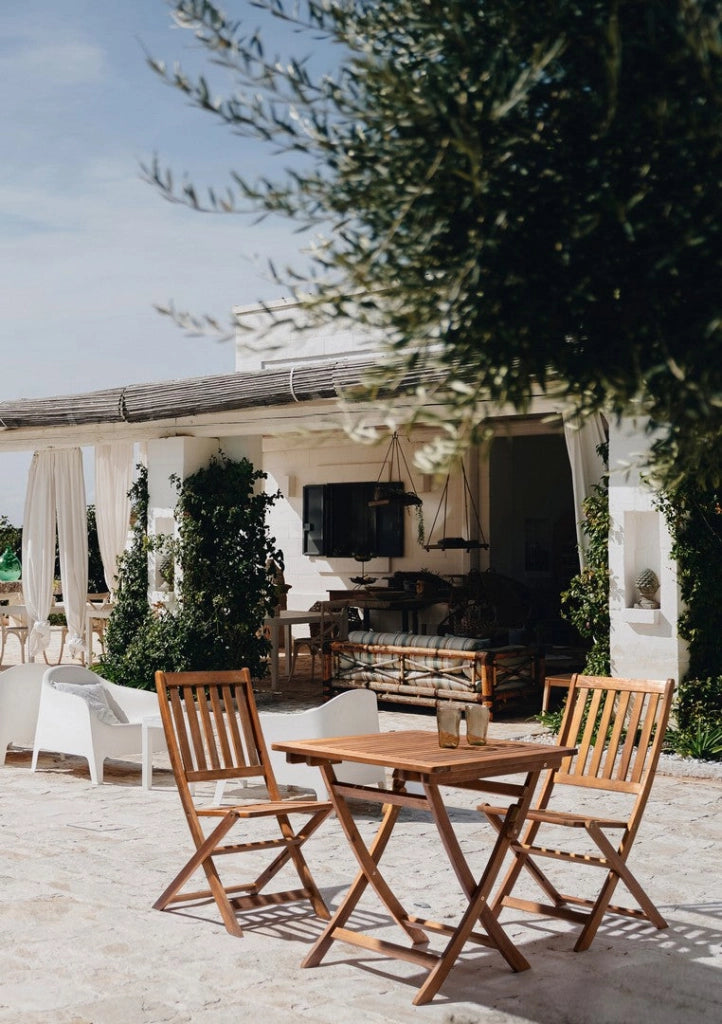 Set 2 Sedie Pieghevoli da Giardino 47,5x60x92 cm in Legno Mali Natural