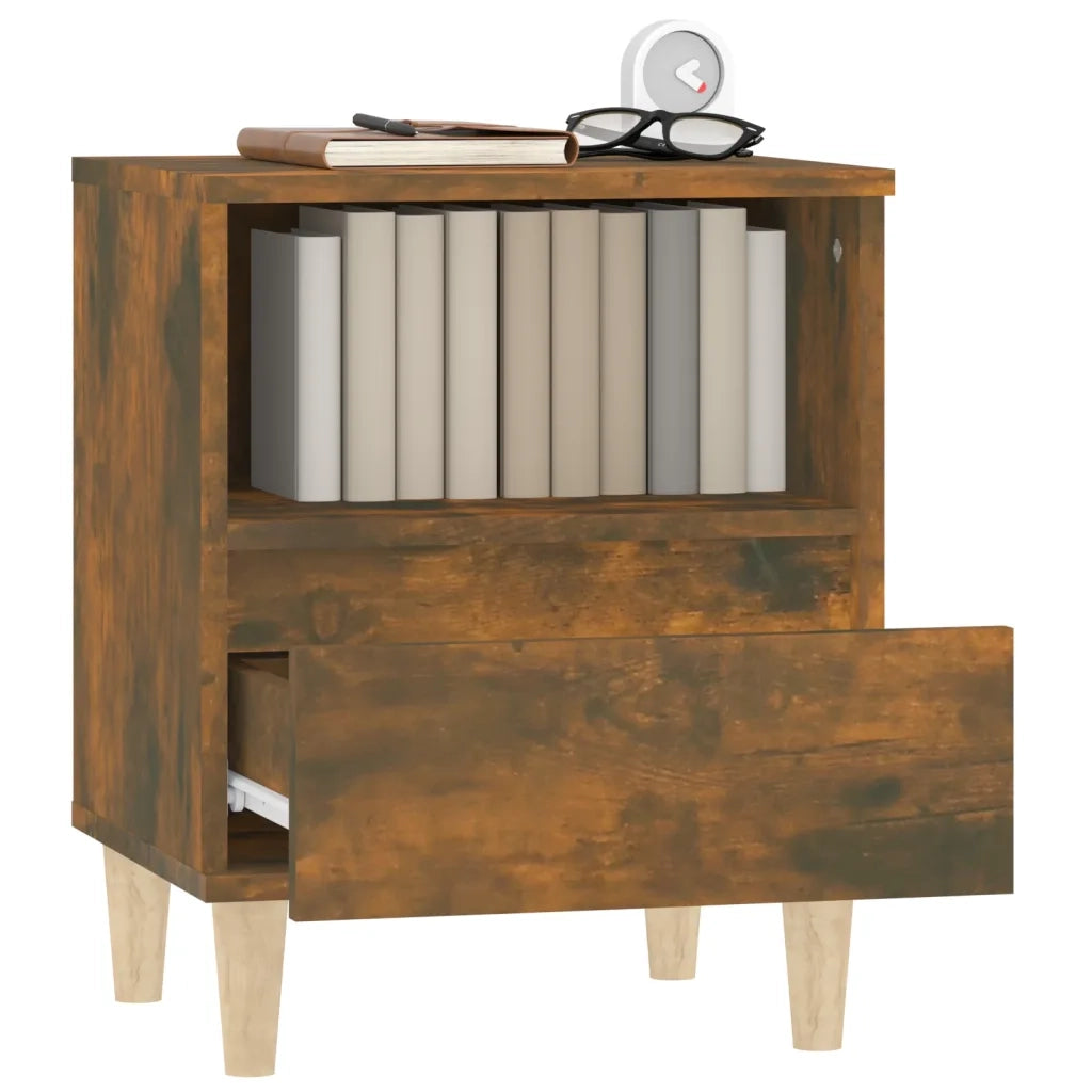 Comodini 2pz-Set di 2 Tavolino da notte Rovere Fumo 40x35x50 cm 974226