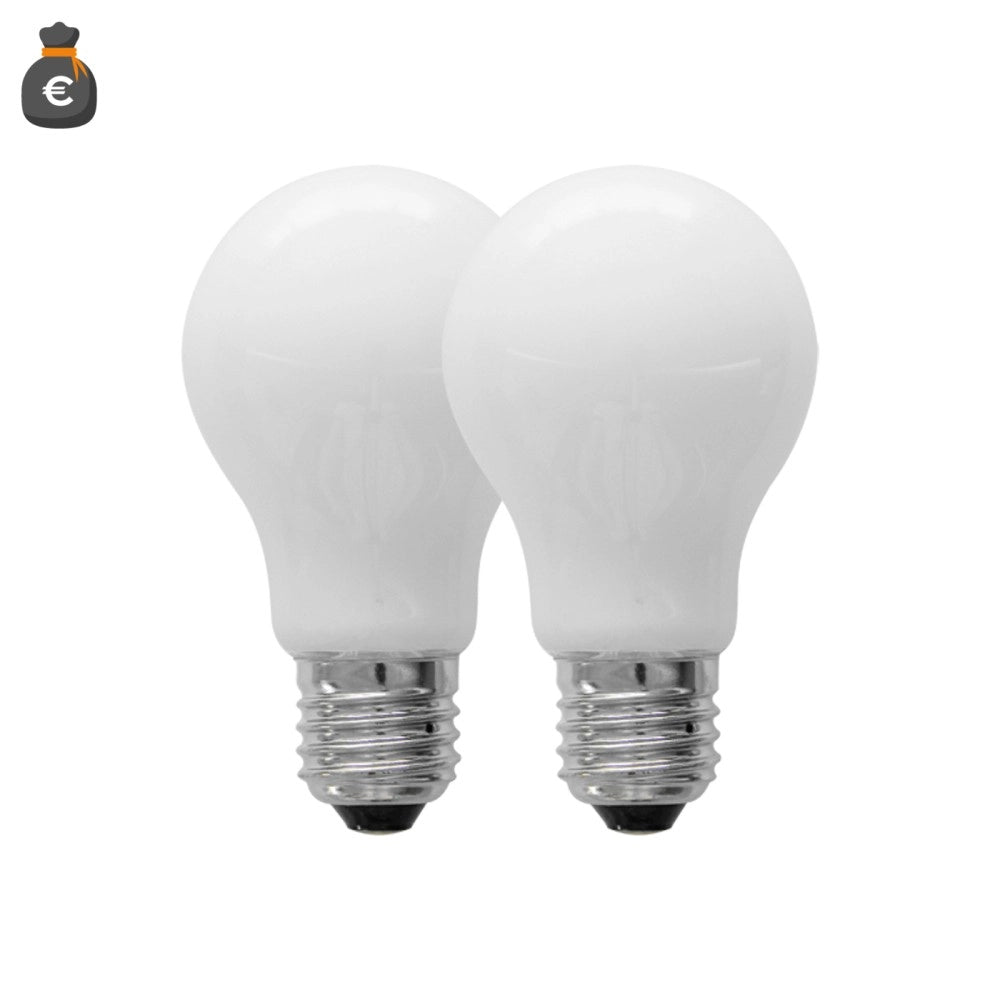 Alca power a60 8w 220v 1100lm 4000k e27 lampada classica a led vetro bianco box da 2pz