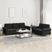 Set di Divani 2 pz con Cuscini Nero in Vellutocod mxl 83149