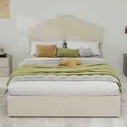 Letto Contenitore Imbottito ¨C MINIMAL ¨C Testiera Morbida, Beige, 140x200