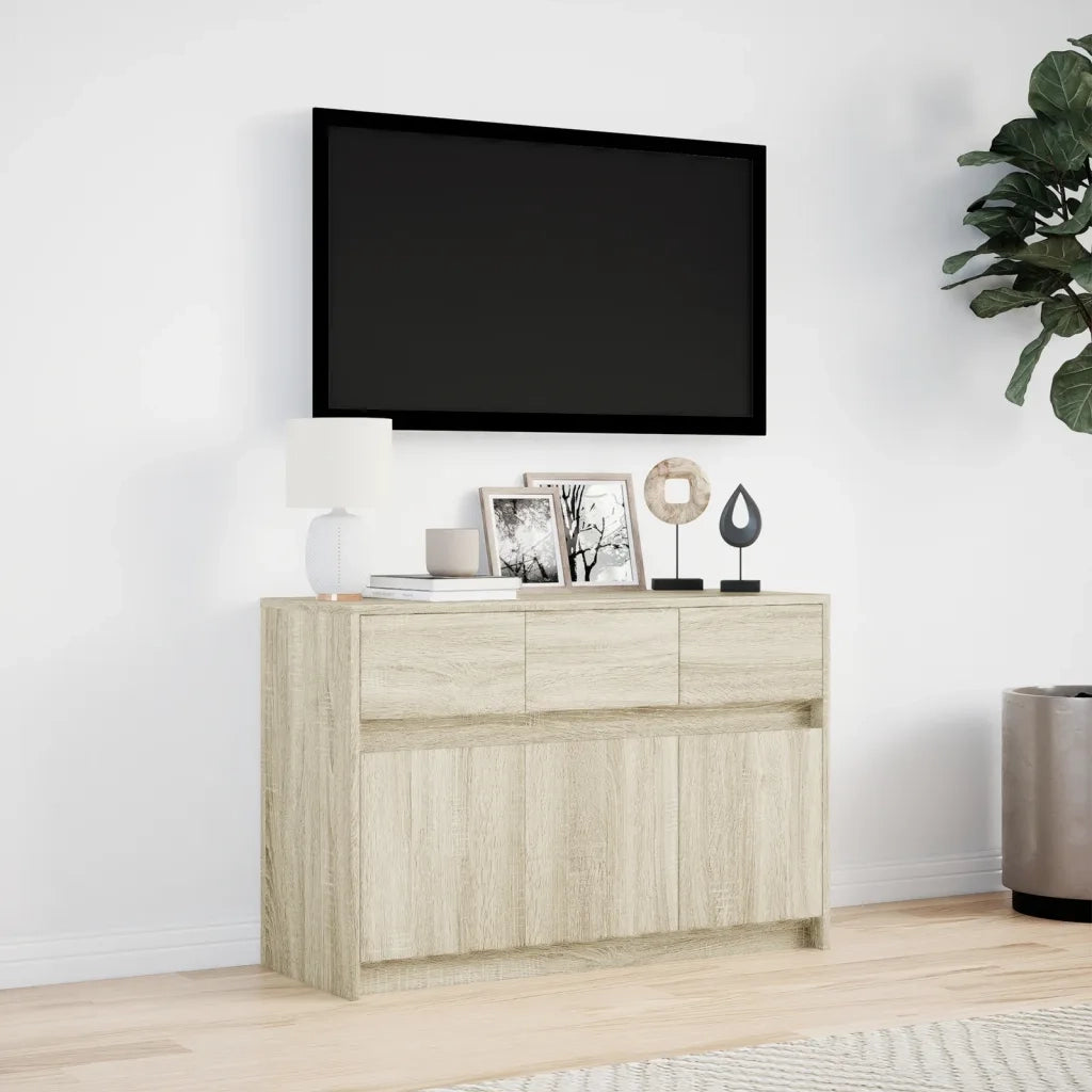 Mobile Porta TV con LED Rovere Sonoma 91x34x61 cm in Truciolato 852182