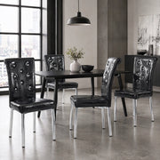 SEDIA DA PRANZO Set da 2 Nero in PVC effetto pelle con gambe in metallo galvanizzato