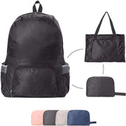 Zaino leggero pieghevole, impermeabile, ecosostenibile, unisex, per esterno, campeggio, escursioni, viaggi, passeggiate, ciclismo, shopping - nero