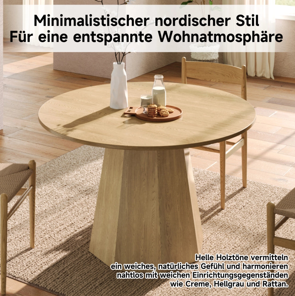 Tavolo da pranzo rotondo Ø120 cm effetto rovere