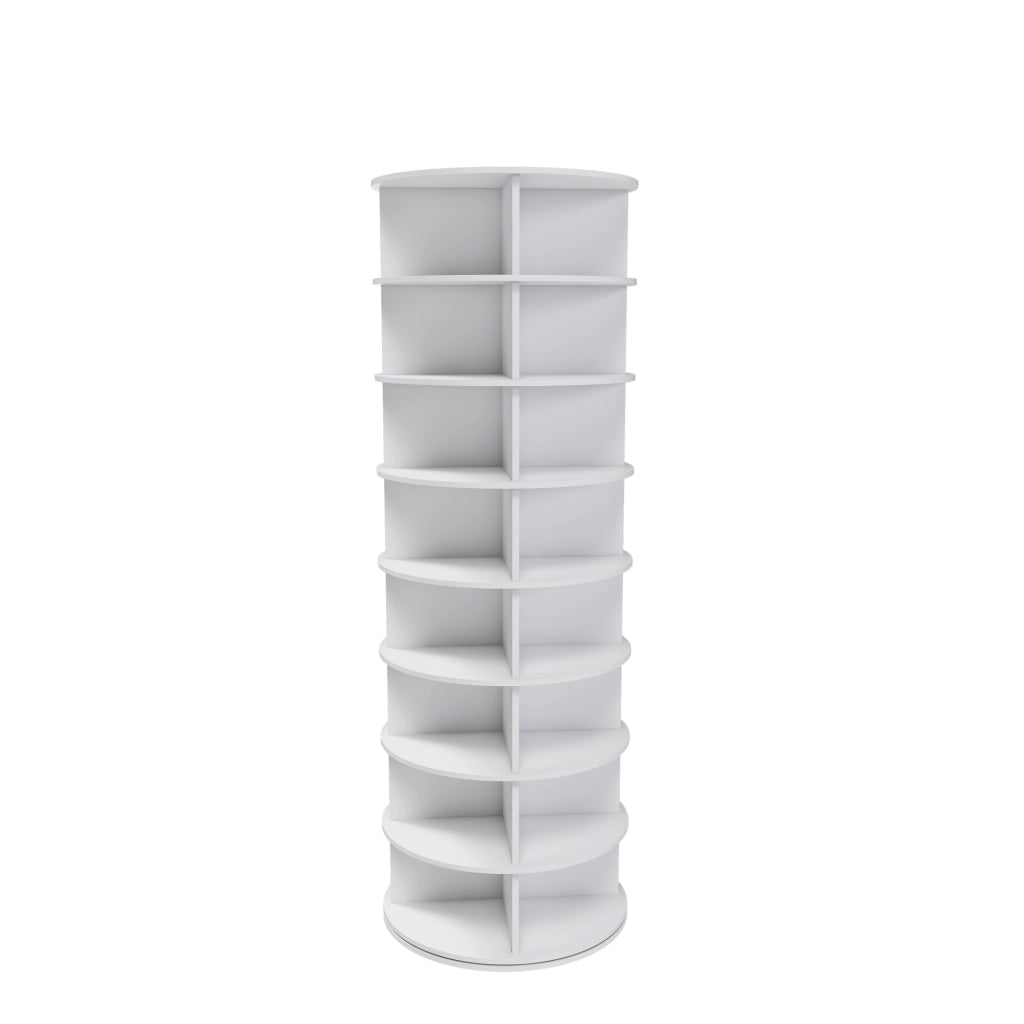 Scarpiera girevole con 8 ripiani per ingresso in PVC 60×60×184 cm bianco