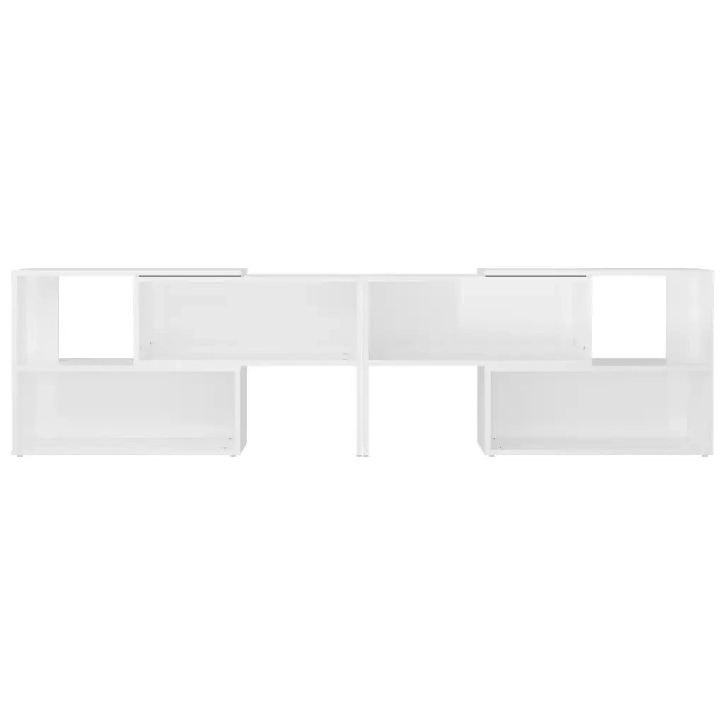 Mobile Porta TV Bianco Lucido 149x30x52 cm in Legno Multistrato 808365