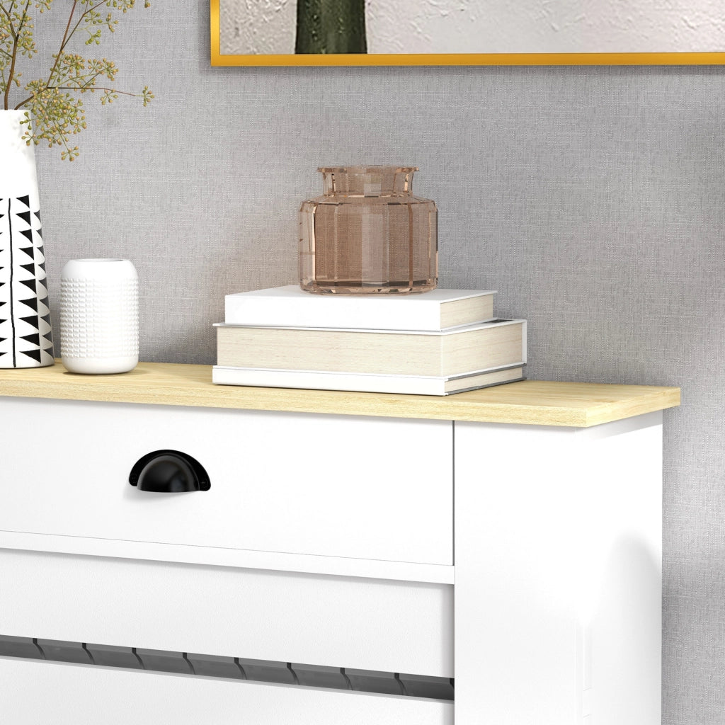 Copriradiatore con 2 cassetti in legno ¨C zephmum ¨C bianco 78x19x95.5 cm