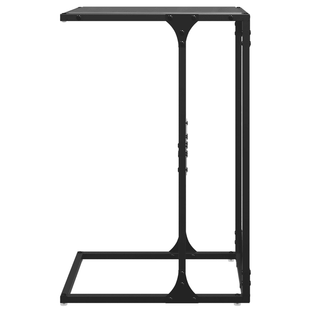 vidaXL Tavolino con Vetro Nero 40x30x61,5cm in Acciaio