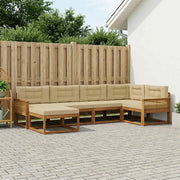 Set di divani da esterno 6 pcs Naturale e Beige