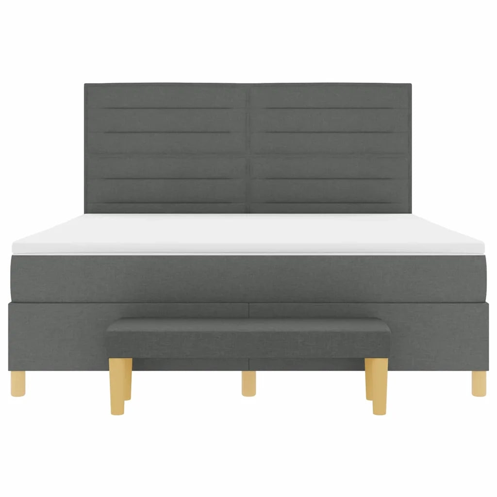 Letto a molle con testiera Grigio scuro 200 x 180 cm Tessuto 3344241