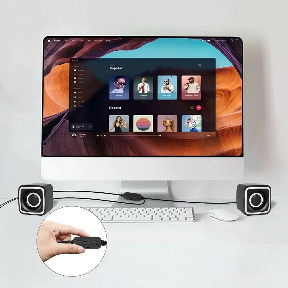 Trade Shop - Casse Audio 2.0 Aux Usb Altoparlanti Luce Rgb Per Pc Notebook 3 W X 2 Ab-d385 -