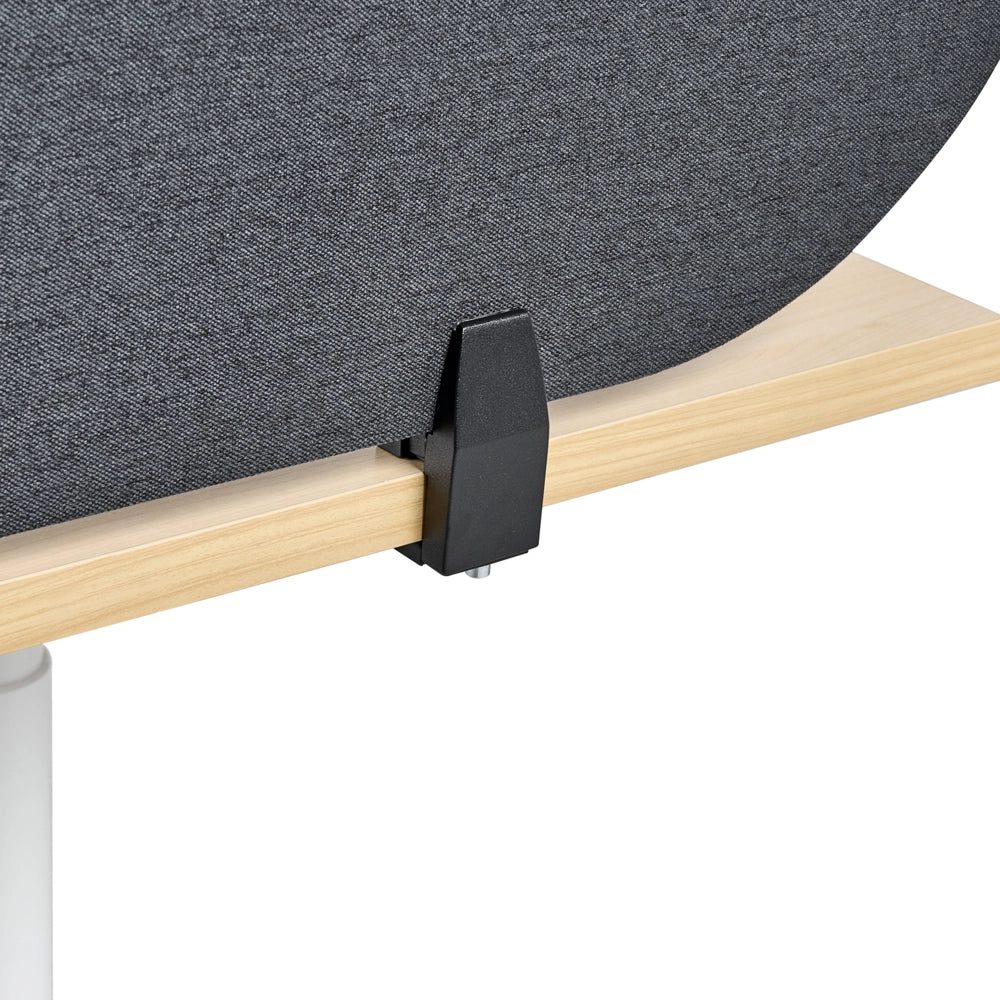 Pannello divisorio grigio scuro in tessuto PET Board 180 x 40 cm Schermo acustico Morsetti di montaggio modulari Casa Ufficio