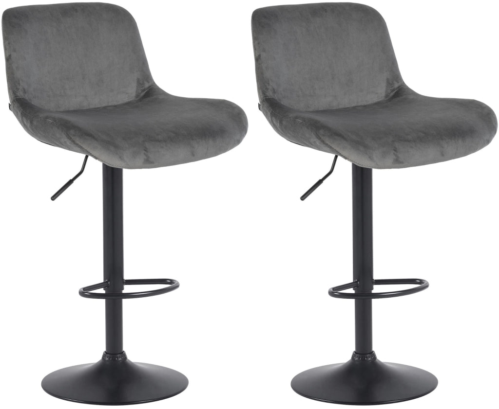 Set di 2 sgabelli da bar Solon velluto nero 4