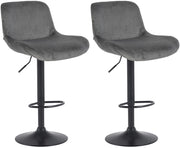 Set di 2 sgabelli da bar Solon velluto nero 4