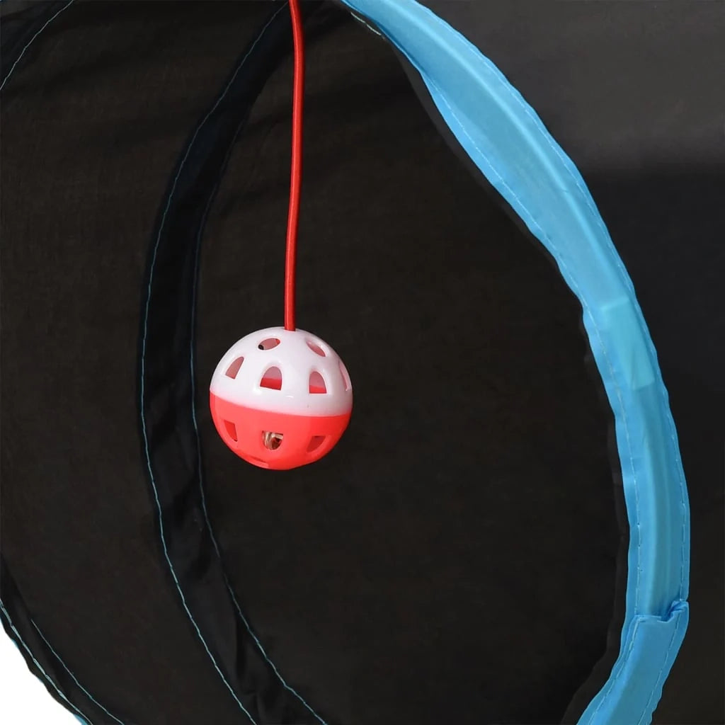 Tunnel per gatti a forma di S 122 cm poliestere nero e blu 02_0005141