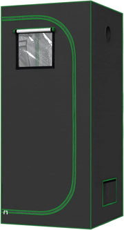 Tenda Coltivazione Idroponica 80x80x180cm, Serra da Giardino con Finestra di Osservazione, Piccola Serra per Piante, Fiori, Ortaggi a Casa, in Mylar Riflettente + Nero