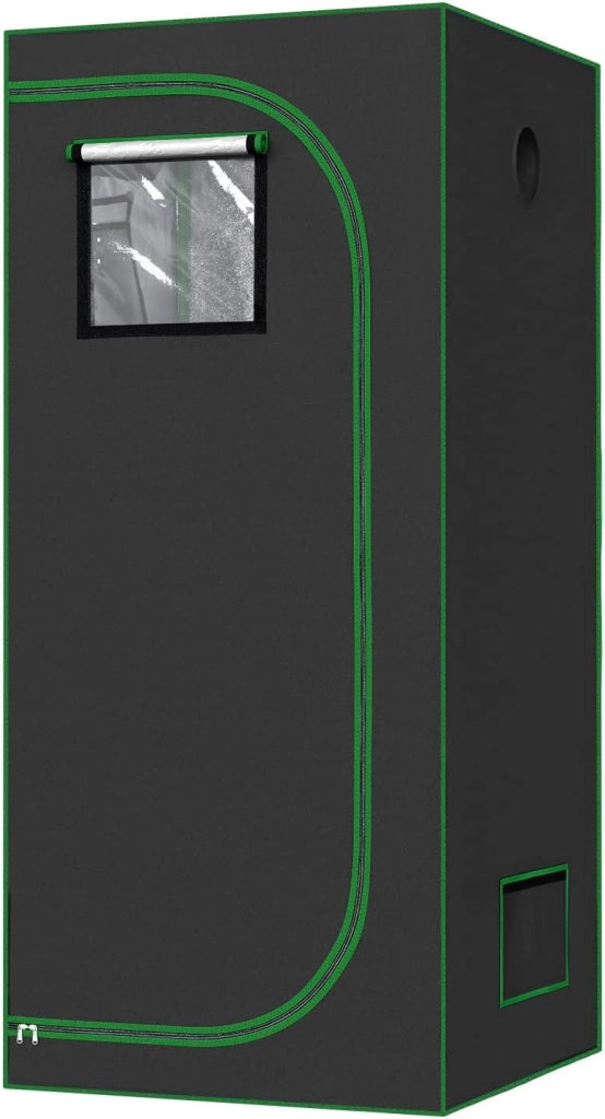 Tenda Coltivazione Idroponica 80x80x180cm, Serra da Giardino con Finestra di Osservazione, Piccola Serra per Piante, Fiori, Ortaggi a Casa, in Mylar Riflettente + Nero