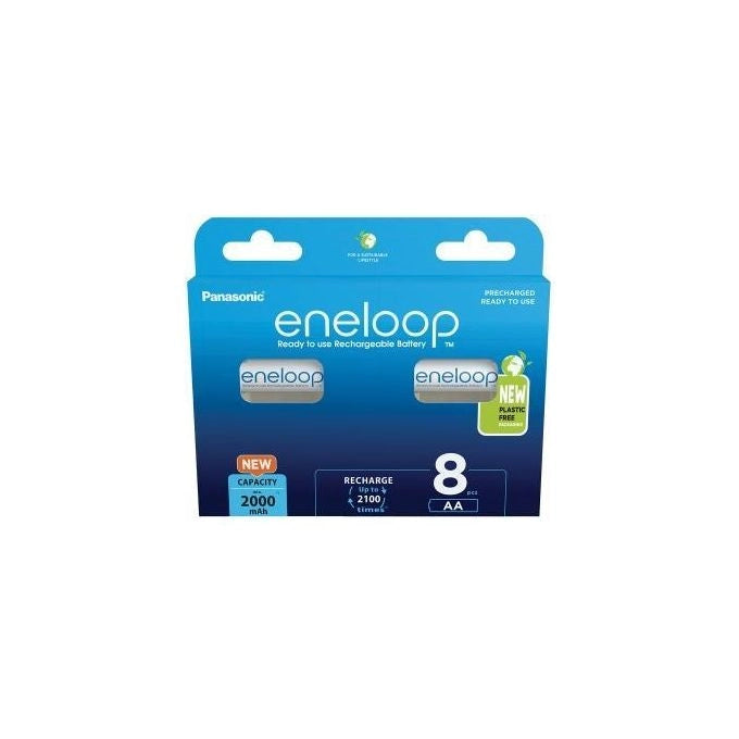 Eneloop BK-3MCDE-8BE Batterie Ricaricabili AA Ni-MH 2000 mAh 1,2 V 8 pezzi colore Nero